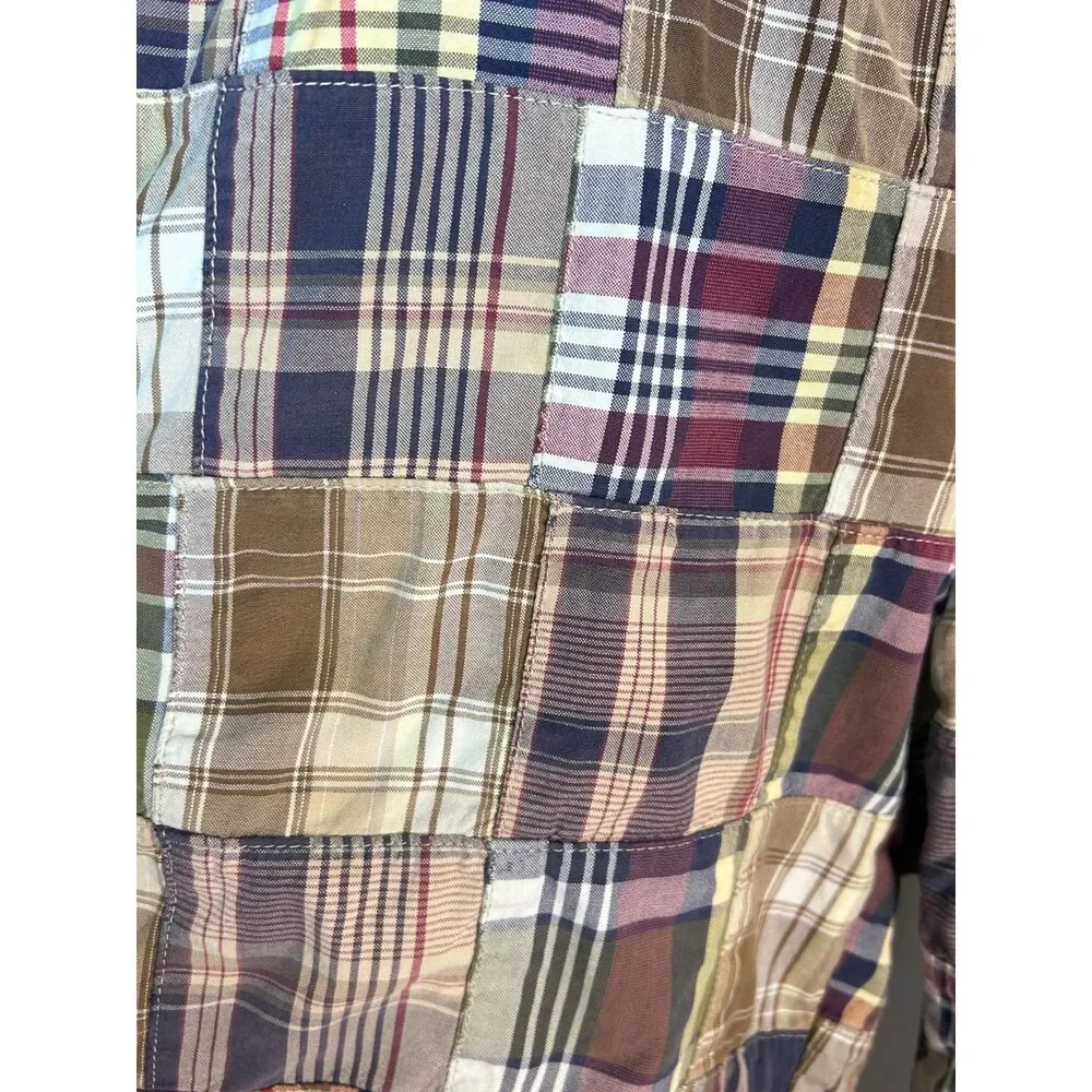 Jos. A. Bank Men's Multicolored Patchwork Madras Plaid Flat Front Shorts Size 38